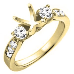 Dazzlingrock Collection Round White Diamond Semi Mount Engagement Ring for Women (0.45 ctw, Color I-J, Clarity I2-I3) in 10K Yellow Gold Size 5