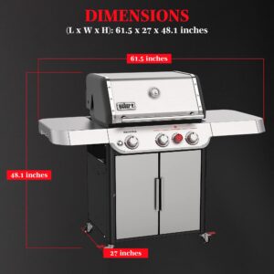 Weber Genesis S-325S Liquid Propane Gas Grill, Stainless Steel