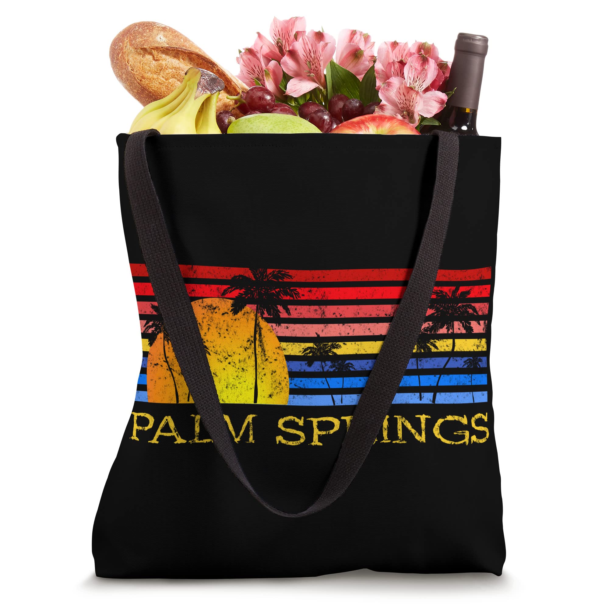 Palm Springs California Sunset Palm Trees Retro Souvenir Tote Bag