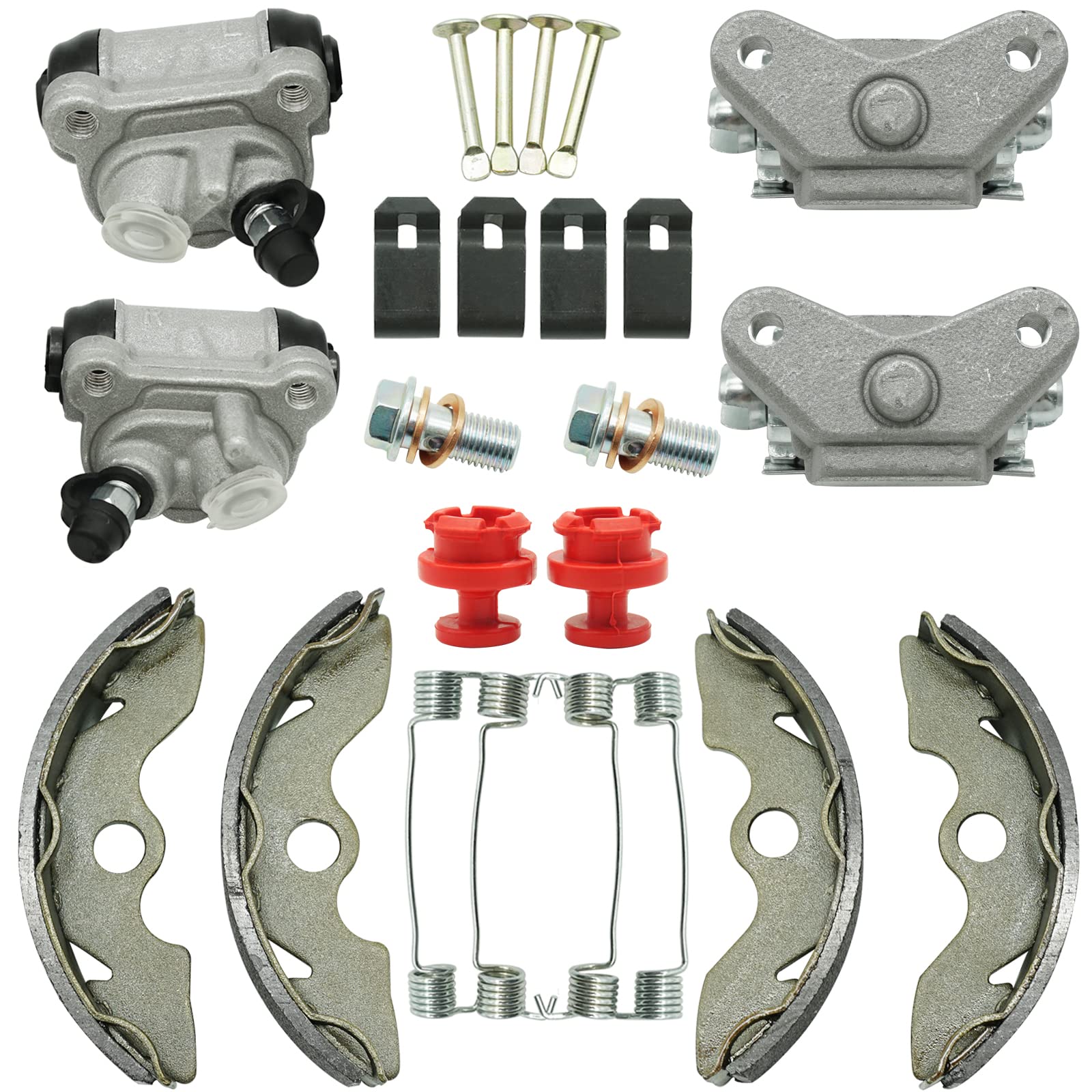 M MATI Front Brake Wheel Cylinders & Adjusters & Shoes Kit for Honda FourTrax Recon 250 TRX250 1997-2020 (Left&Right) TRX250TE/TRX250TM 45340-HB3-003 45370-HM8-B41 45350-HM8-B41