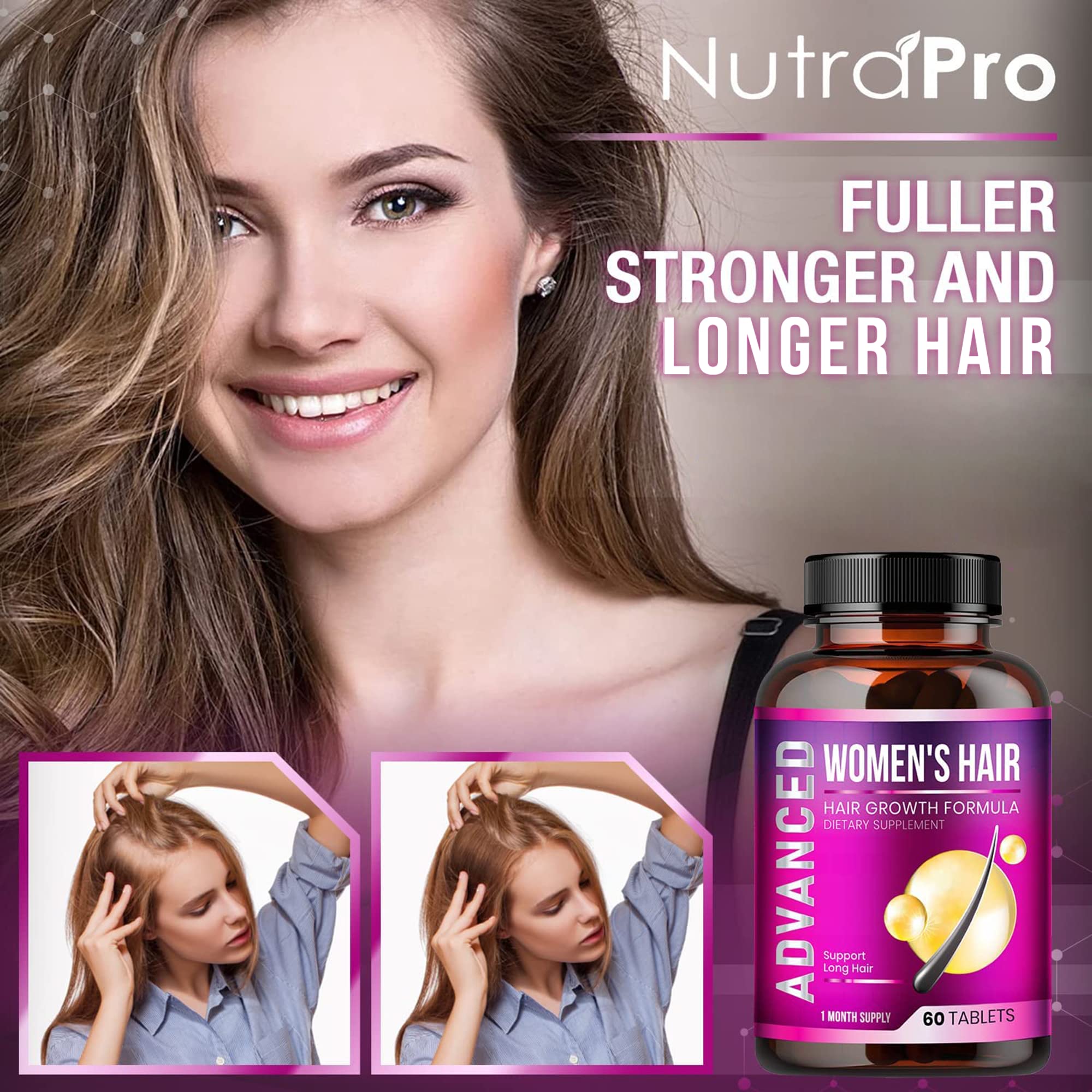 Hair Growth Vitamins for Women - Hair Vitamins for Thinning Hair for Women .Regrow & Regrowth Hair Supplement with Dht Blocker,Biotin & Saw Palmetto for Women.Volumize,Thicker,Longer Hair.