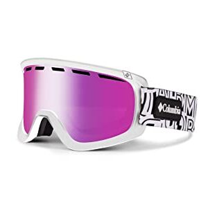 Columbia Unisex Snow Goggles BENTON SPRINGS - Typo White/Black Patch with Pink Ion Lens