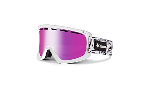 Columbia Unisex Snow Goggles BENTON SPRINGS - Typo White/Black Patch with Pink Ion Lens