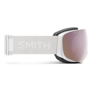 SMITH I/O MAG S Goggles with ChromaPop Lens for Women – Performance Snowsports Goggles with Easy Lens Change Technology for Skiing & Snowboarding – White Vapor + Everyday Rose Gold Mirror Lens