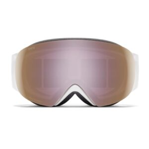 SMITH I/O MAG S Goggles with ChromaPop Lens for Women – Performance Snowsports Goggles with Easy Lens Change Technology for Skiing & Snowboarding – White Vapor + Everyday Rose Gold Mirror Lens