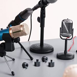 Hotop 4 Pieces Mic Stand Adapter 5/8 Female to 3/8 Male & 3/8 Female to 5/8 Male 5/8 Female to 1/4 Male & 1/4 Female to 5/8 Male Combo Pack Microphone Stand Adapter to Camera Tripod Adapter