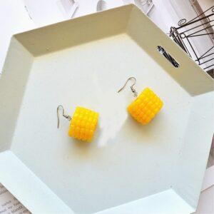 XYAYOU Earring For Women Resin Drop Custom Made Handmade Eardrop Earrings Food Fruit Corn Earrings (corn)