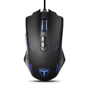 ZHXH Gaming Mouse Wired, Ergonomic Programmable Gaming Mice with 16 Million Colors Backlight, 7 Buttons, 5 DPI Settings Up to 7200 DPI USB Computer Mouse for Computer Laptop PC Mac Windows-Black