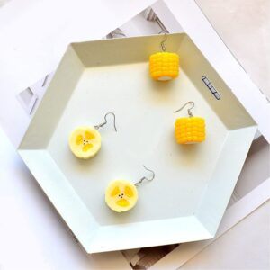 XYAYOU Earring For Women Resin Drop Custom Made Handmade Eardrop Earrings Food Fruit Corn Earrings (corn)