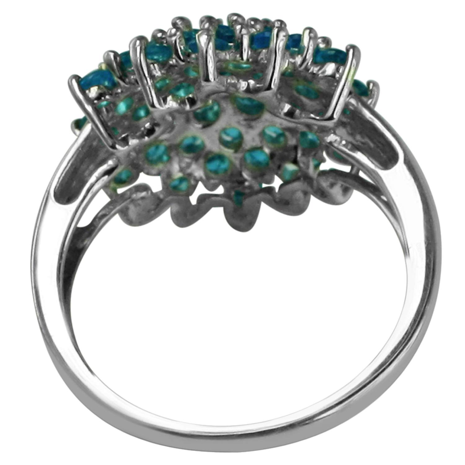 Carillon Art Deco 925 Sterling Silver 2.14 Ctw Neon Apatite Women Thanksgiving Ring (Sterling Silver, 11)