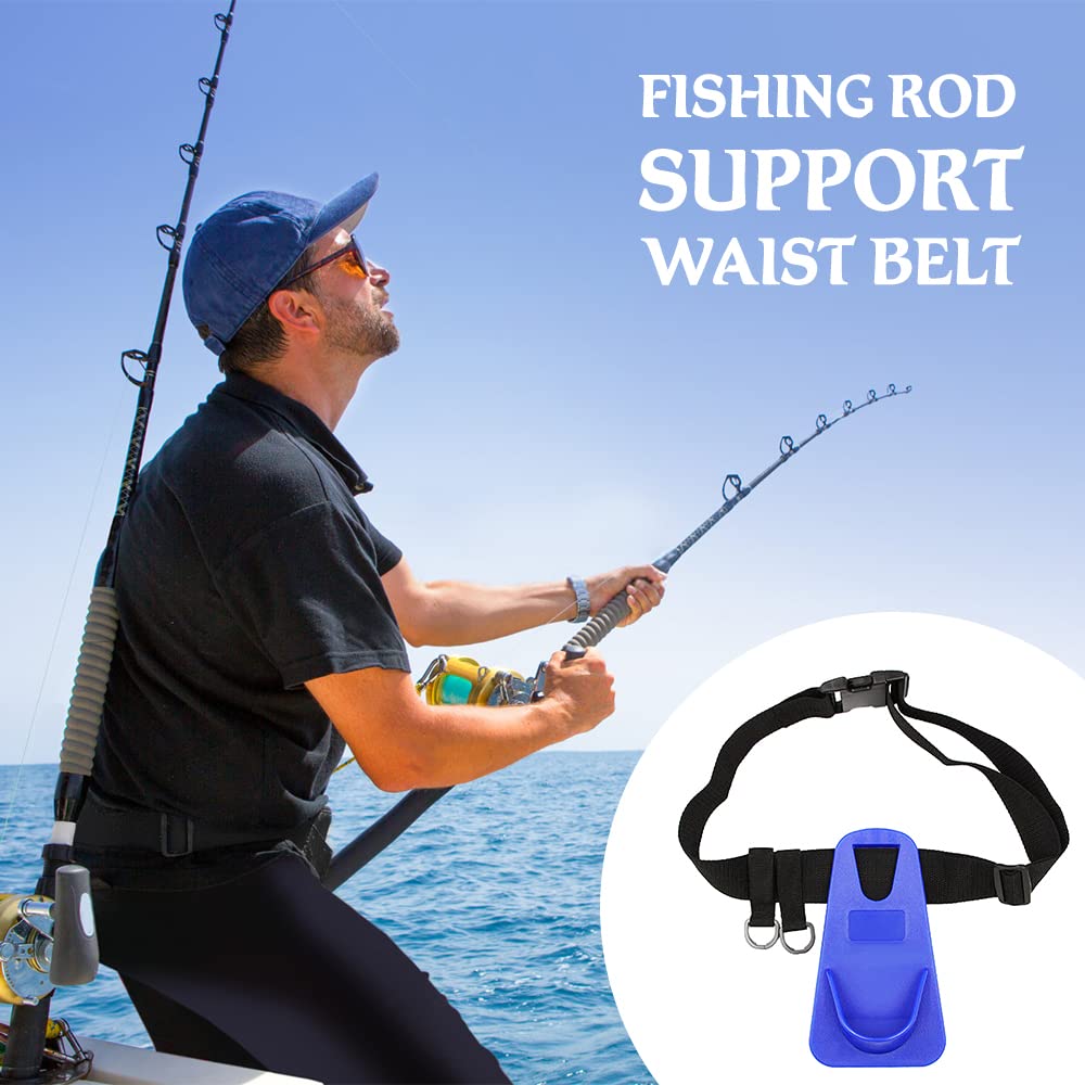 Doorslay Fishing Waist Belt Rod Holder Adjustable Fishing Pole Waist Belt Fishing Tackle Holder Padded Waist Belt