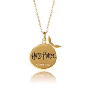 Harry Potter Wizarding World Golden Snitch Initial N Flash Plated Pendant Necklace, 18"