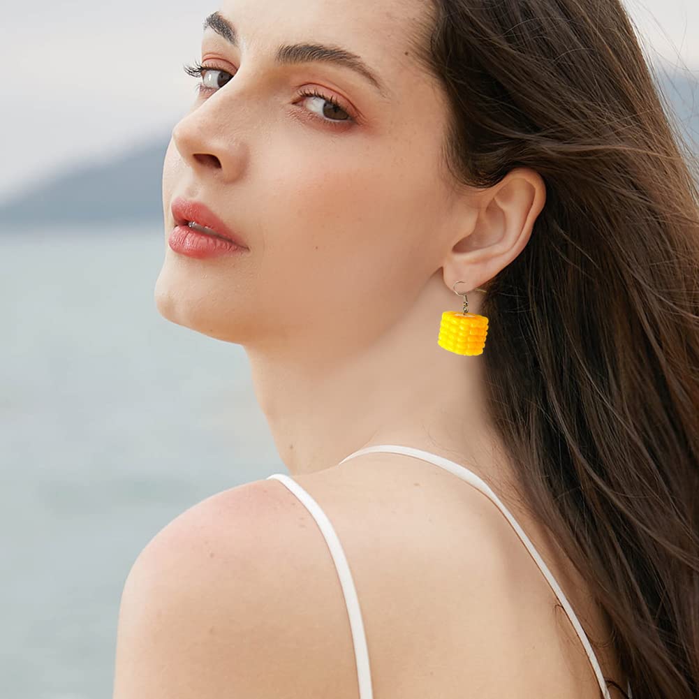 XYAYOU Earring For Women Resin Drop Custom Made Handmade Eardrop Earrings Food Fruit Corn Earrings (corn)