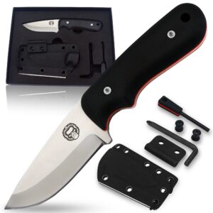 1095 High Carbon Survival Steel Knife Gift Set and EDC D2 Damascus Steel Neck Knife Bundle