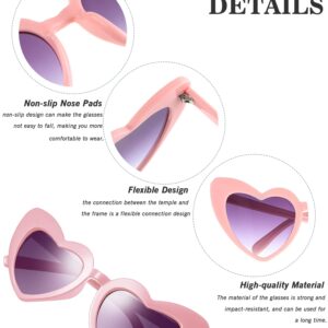 Frienda 9 Pairs Heart Shaped Sunglasses Bachelorette Heart Sunglasses for Women for Bachelorette Party Gift Favors(White Grey, Pink Grey)