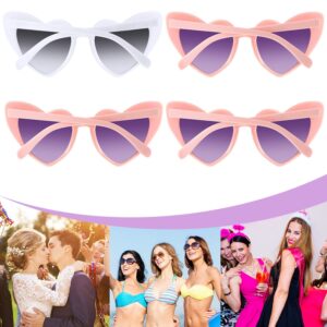 Frienda 9 Pairs Heart Shaped Sunglasses Bachelorette Heart Sunglasses for Women for Bachelorette Party Gift Favors(White Grey, Pink Grey)