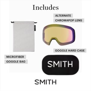 SMITH 4D MAG S Goggles with ChromaPop Lens – Performance Snowsports Goggles with Easy Lens Change Technology for Skiing & Snowboarding – for Men & Women – Black + Sun Red Mirror Lens