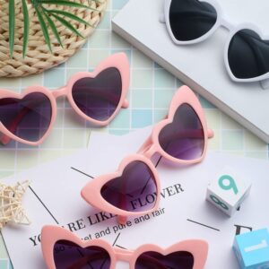 Frienda 9 Pairs Heart Shaped Sunglasses Bachelorette Heart Sunglasses for Women for Bachelorette Party Gift Favors(White Grey, Pink Grey)