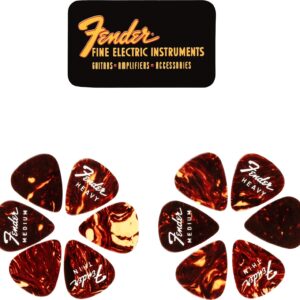 Fender Fine Electric Guitar Picks 351 Shape, 12-Pack Tin