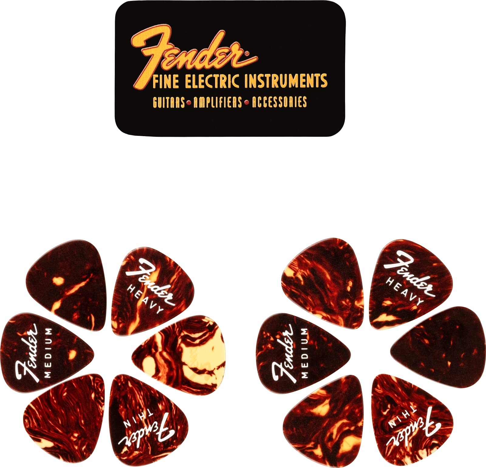 Fender Fine Electric Guitar Picks 351 Shape, 12-Pack Tin