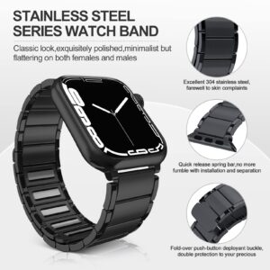 ORIbox Compatible with Apple Watch Bands 45mm 44mm 42mm,Metal Stainless Steel Band,High-Grade Adjustable Strap Magnetic Wristband for iWatch Series SE 8 7 6 5 4 3 2 1 for Women Men