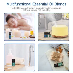 ASAKUKI 300ml Essential Oil Diffuser Set, Aroma Dffuser and Essential Oil Blends