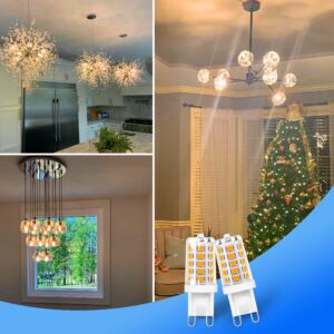 Heifymi G9 LED Bulb Dimmable 5W 2700K Soft Warm White, Replace G9 40 Watt Halogen Equivalent, AC120V G9 Bipin Base LED Bulbs for Chandelier Light, 0-100% Dimmable, No Flicker, 400LM(6pack)