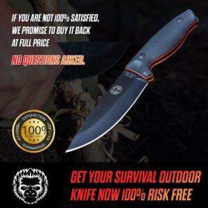 1095 High Carbon Survival Steel Knife Gift Set and EDC D2 Damascus Steel Neck Knife Bundle