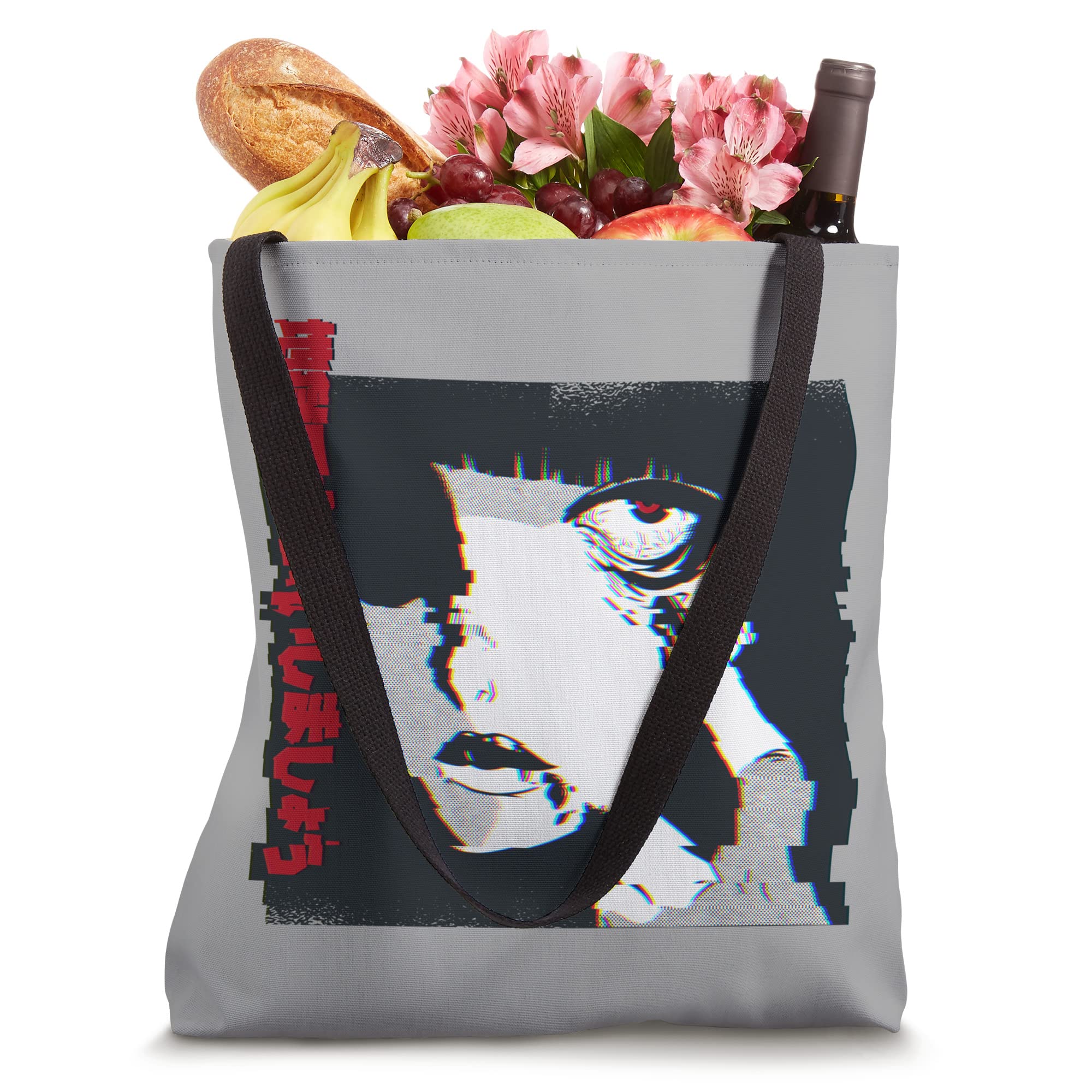 Horror Anime Antisocial Girl Glitchy Vaporwave Grunge Retro Tote Bag