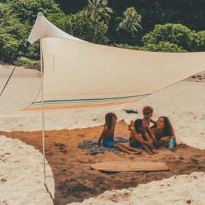 Neso Tents Grande Beach Tent, 7ft Tall, 9 x 9ft, Reinforced Corners and Cooler Pocket (Rainbow)