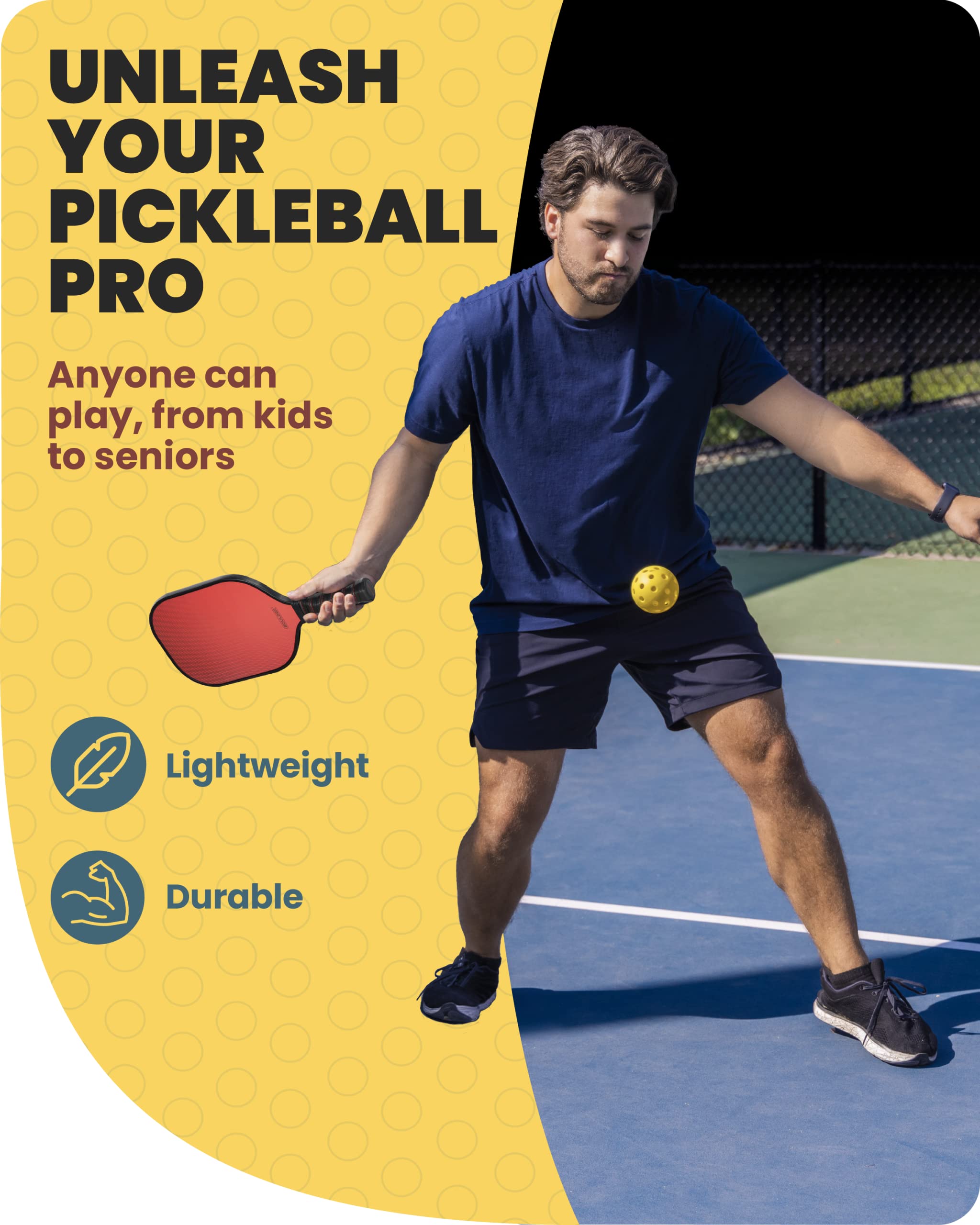 Boulder Pickleball Paddles - Carbon Fiber Paddle Set of 2 Racquets and 4 Balls - Complete Pickleball Set for Beginners and Experts