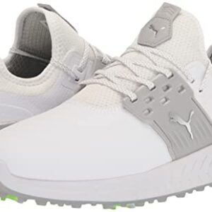 PUMA Men's Ignite Articulate Golf Shoe, White Silver/High-Rise, 10.5