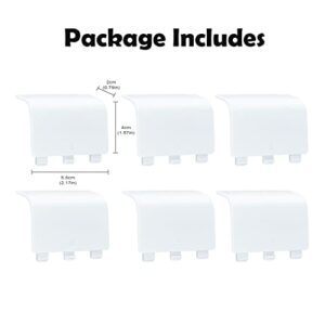 Mcbazel Battery Cover for Xbox Series X/S, Universal Replacement Battery Back Shell Door Lid Repair Part for Xbox Series S/X Controller (6 Packs) - White (NOT for Xbox One/Elite 1&2 Controllers)