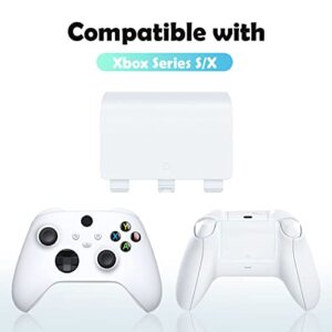 Mcbazel Battery Cover for Xbox Series X/S, Universal Replacement Battery Back Shell Door Lid Repair Part for Xbox Series S/X Controller (6 Packs) - White (NOT for Xbox One/Elite 1&2 Controllers)