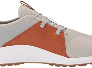 PUMA Men's Ignite Fasten8 Crafted Golf Shoe, High-Rise/Gold/Leather Brown, 12