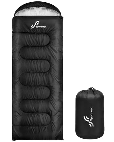 Sleeping Bags for Adults, Sportneer Sleeping Bag 3-4 Season Warm Weather Waterproof Lightweight Camping Sleeping Bag for Camping Backpacking Hiking Outdoor Travel