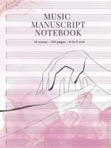 music manuscript notebook – 12 staves: composition notebook for kids |manuscript paper with 12 staves for beginners and intermediate |gift for musical ... musician, music producer, writer supplies|