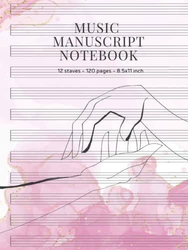 Music Manuscript Notebook – 12 staves: Composition Notebook For Kids |Manuscript Paper With 12 Staves For Beginners and Intermediate |Gift For Musical ... Musician, Music Producer, writer supplies|