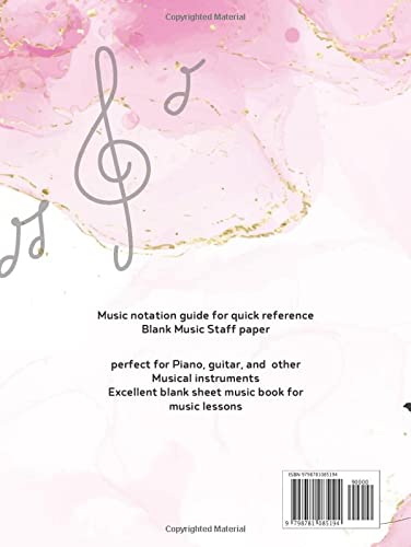 Music Manuscript Notebook – 12 staves: Composition Notebook For Kids |Manuscript Paper With 12 Staves For Beginners and Intermediate |Gift For Musical ... Musician, Music Producer, writer supplies|