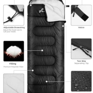 Sleeping Bags for Adults, Sportneer Sleeping Bag 3-4 Season Warm Weather Waterproof Lightweight Camping Sleeping Bag for Camping Backpacking Hiking Outdoor Travel