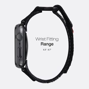 Nereides Compatible with Apple Watch Band Series 8/7/6/5/4/3/2/1/SE, Nylon Sports Strap with Woven Design for 42mm/44mm/45mm 38mm/40mm/41mm (38mm/40mm/41mm, Black)