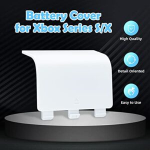 Mcbazel Battery Cover for Xbox Series X/S, Universal Replacement Battery Back Shell Door Lid Repair Part for Xbox Series S/X Controller (6 Packs) - White (NOT for Xbox One/Elite 1&2 Controllers)