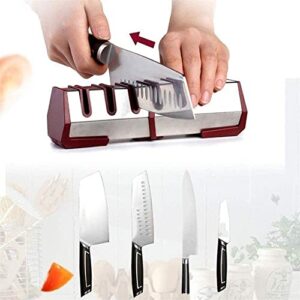 Dongng Knife Sharpener, Professional Kitchen Chef 3 Slot Design, Easy Sharpening, Slip Resistant Grip, Safely Sharpen Knives, Restore Dull Knife for A Sharp Edge Non-Slip Portable