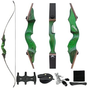 Black Hunter Archery Recurve Bow 60" Right Hand Hunting Takedown Bow Set 20-60 lbs Adults Archery Suitable for Practice Competition