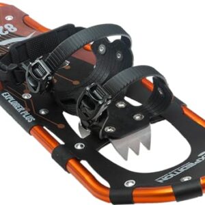 Lightweight Aluminum Frame Snowshoes with Dual Ratchet Bindings, Nylon Heel Strap, HDPE Decking, Includes Heavy Duty Carry Bag, Available in Adult and Kids Sizes