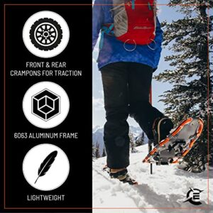 Lightweight Aluminum Frame Snowshoes with Dual Ratchet Bindings, Nylon Heel Strap, HDPE Decking, Includes Heavy Duty Carry Bag, Available in Adult and Kids Sizes