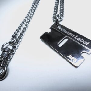 Premium Label - Bad Habits - Luxury Razor Blade Silver Charm .925 Plata Punk, Gothic, Streetwear, Dog Tag, Curb Grunge Chain - Made in JAPAN