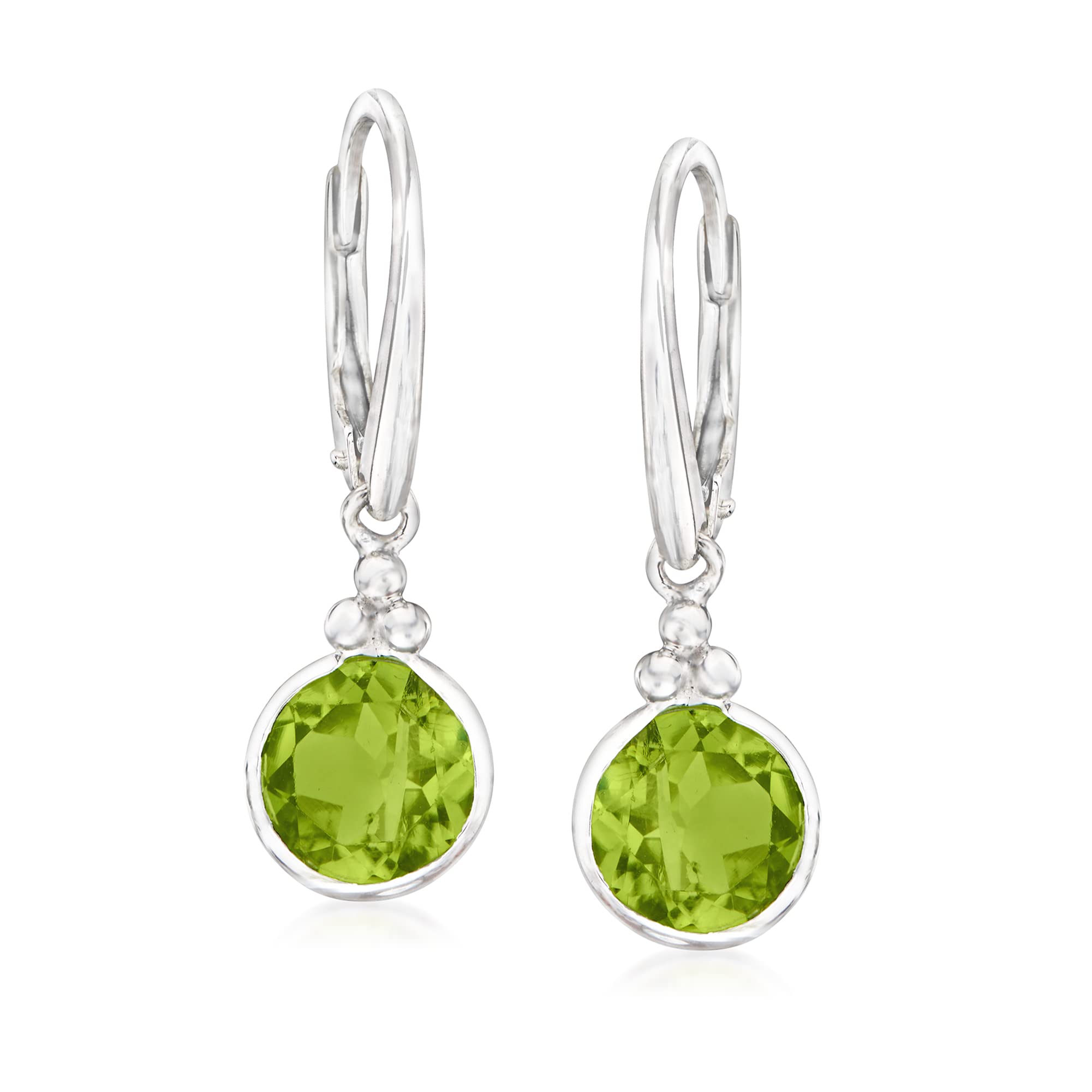 Ross-Simons 3.60 ct. t.w. Peridot Drop Earrings in Sterling Silver