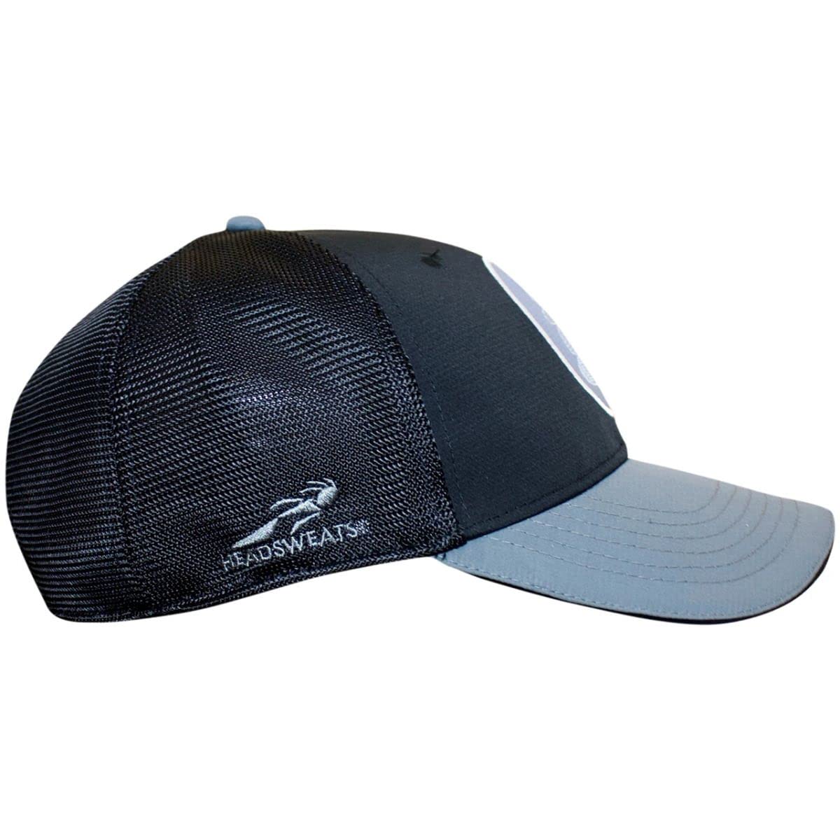 Headsweats Standard Performance Adjustable Trucker Hat for Men and Women, Black/Grey, One Size