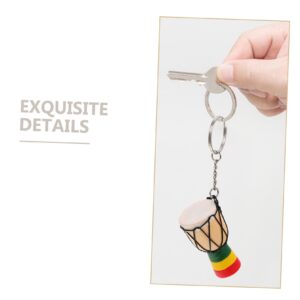 Djembe Drum Keychain African Percussion Drum Charm Pendant Key Ring Mini Percussion Instrument Decor for Car Bag Handbag 3Pcs